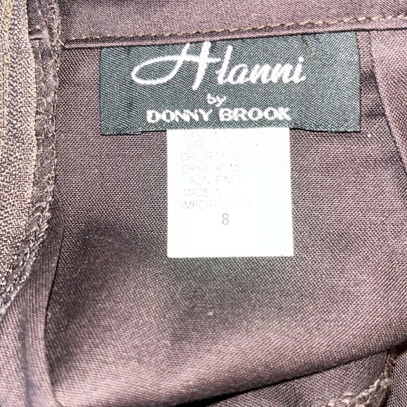 Alanni by Donny Brook Skirt Skort in Brown with Pink Grosgrain Ribbon Trim 8 - Picture 4 of 8